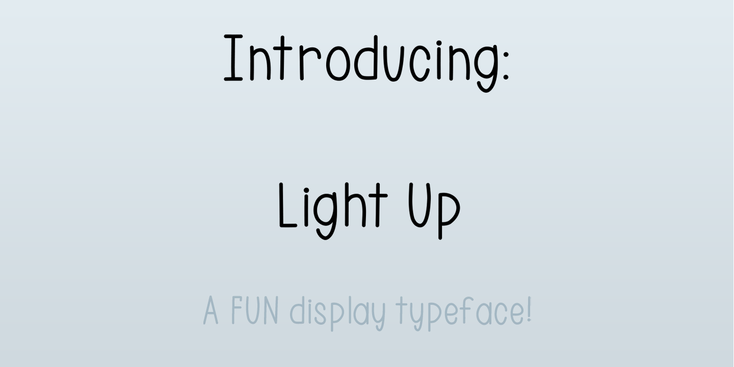 Пример шрифта Light Up
